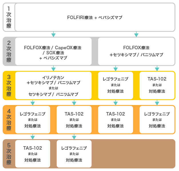 FOLFIRI療法+ベバシズマブから開始